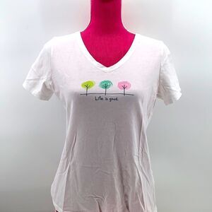 Life is Good Graphic V-Neck Tee